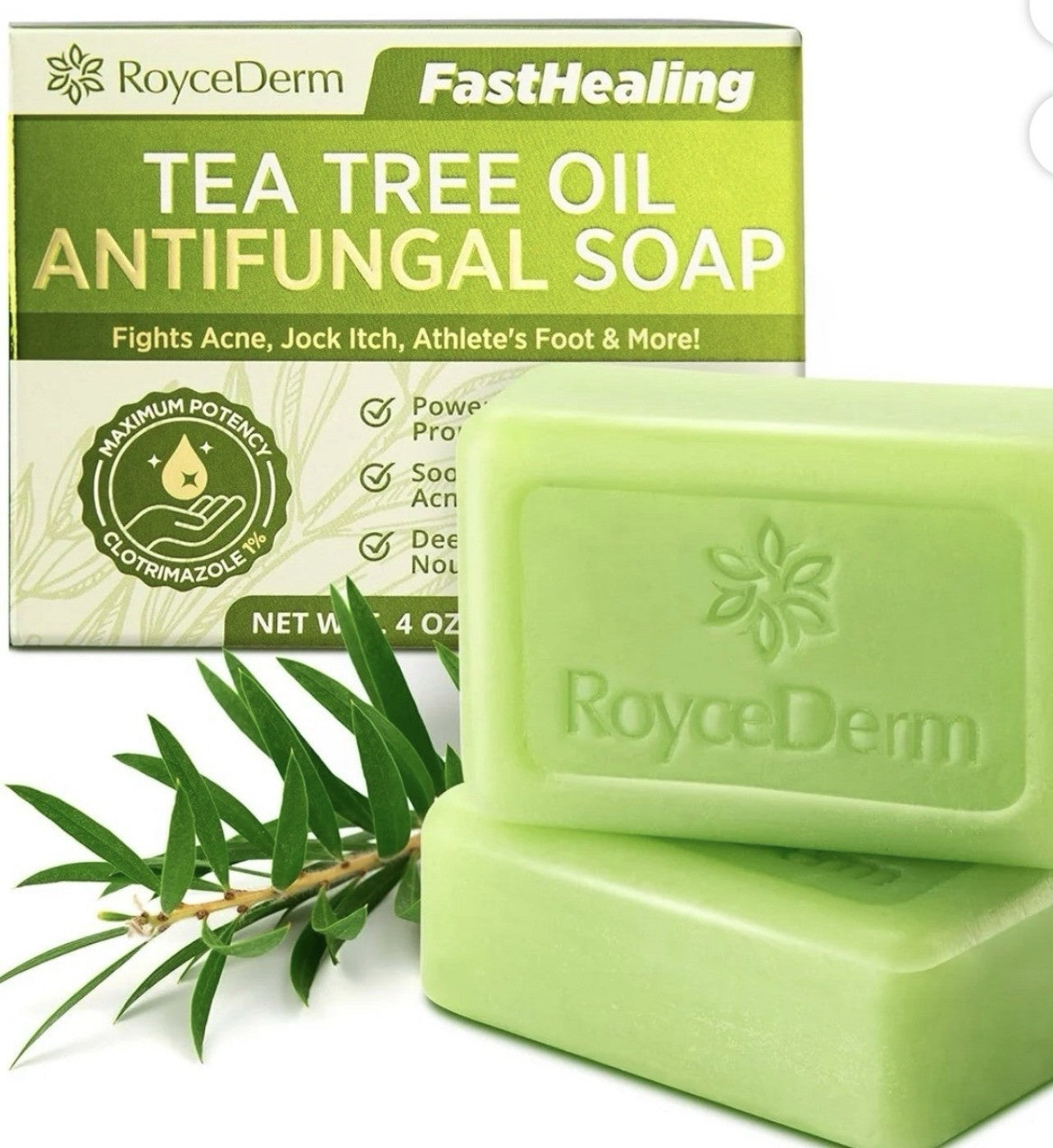 Tea Tree Oil Soap Bar - Antifungal Face & Body Wash.